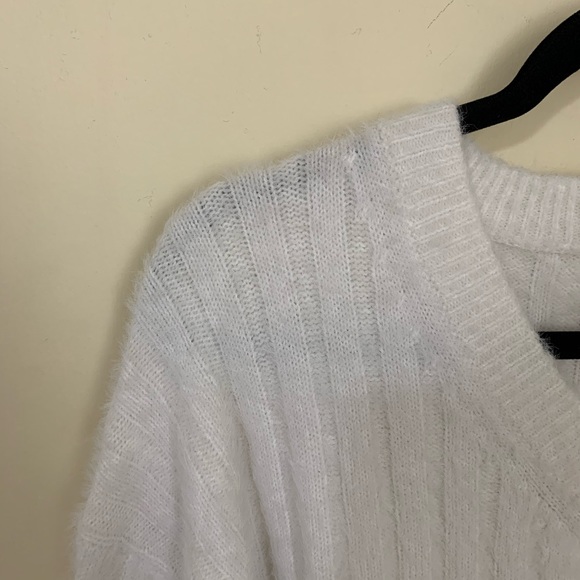 Fluffy White Sweater - Picture 3 of 8